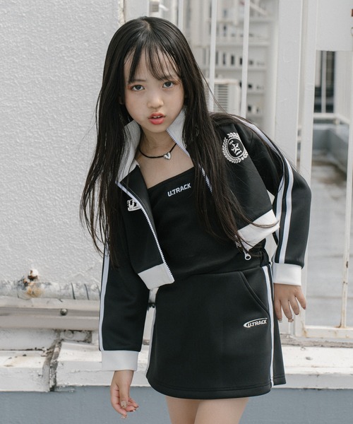 U.TRACK】エンブレムロゴショート丈トラックジャケット（ジャージ