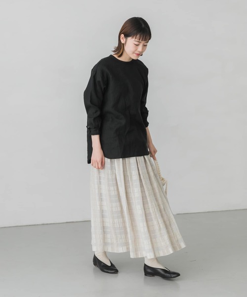 かぐれ（カグレ）の「コットンシルクチェックタックスカート（スカート