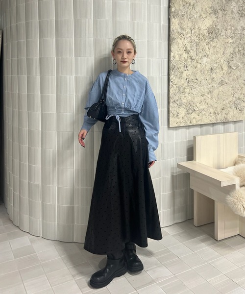 DOT FLOCKY LEATHER SKIRT（スカート）｜Ameri（アメリ）の