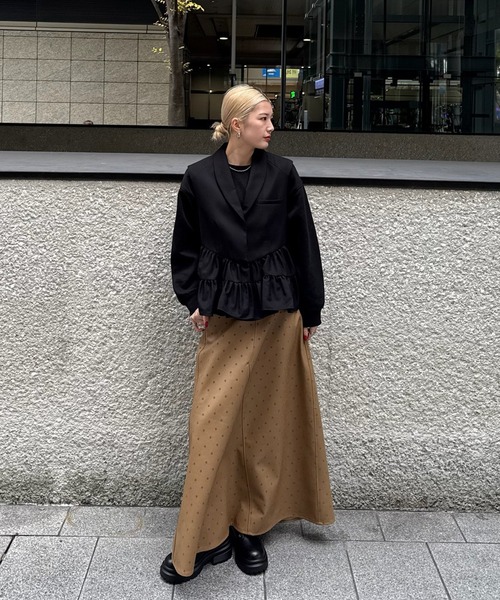 DOT FLOCKY LEATHER SKIRT（スカート）｜Ameri（アメリ）の