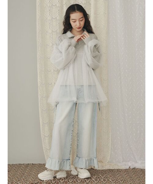 merry jenny（メリージェニー）の「sway ribbonデニムパンツ（デニム