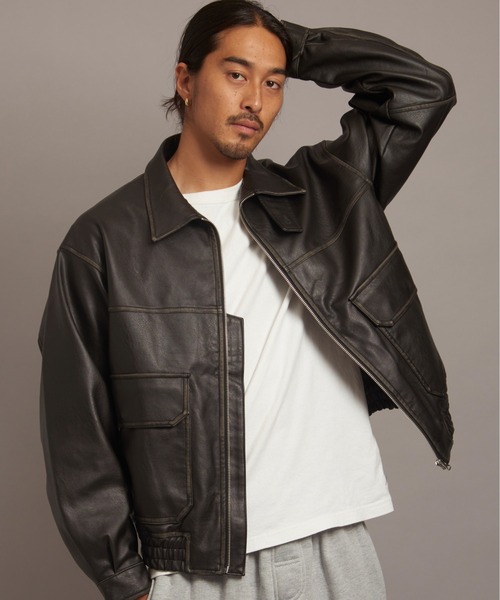 JACKROSE（ジャックローズ）の「JE- ヴィ-ガンレザー・ A-2 JACKET