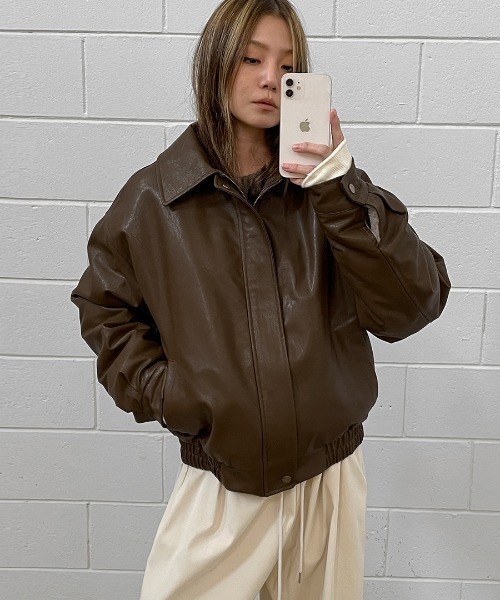 BLACKUP（ブラックアップ）の「[MADE] キロットファーレザージャンパー