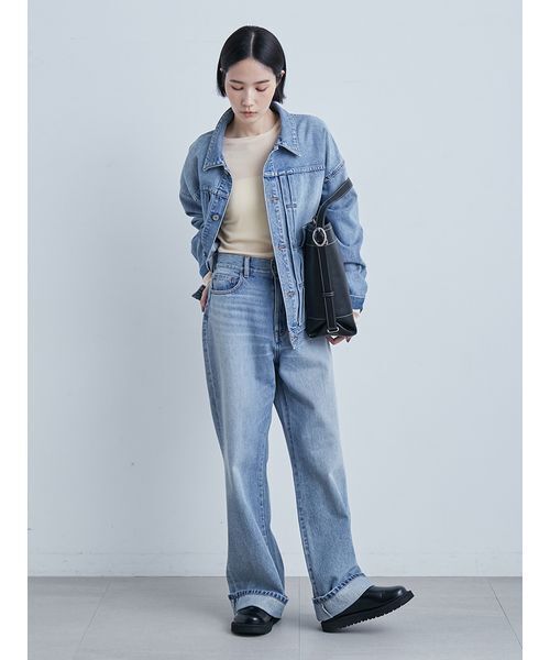 MIESROHE（ミースロエ）の「裾折り返しストレート美脚デニム（デニム