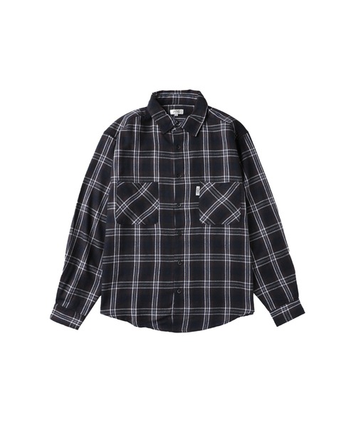 セール】ヴィンテージ加工 オンブレチェック長袖ラウンドカット