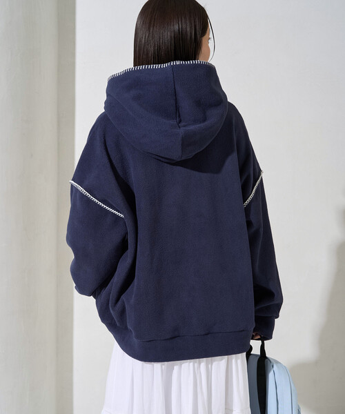 セール】限定展開 ブランケット ステッチ フリース パーカー（パーカー