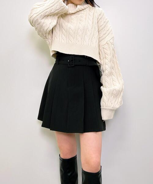 INGNI（イング）の「ショート丈オフタートルケーブルニット（ニット