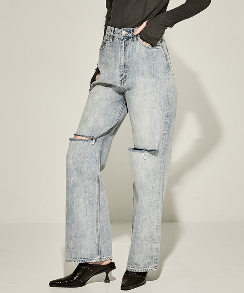 CLANE/クラネ】SLASH CUT DENIM PANTS/スラッシュカットデニムパンツ