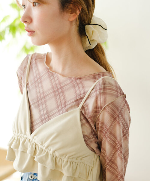 セール】【4色展開】フリルビスチェ（キャミソール）｜Kastane