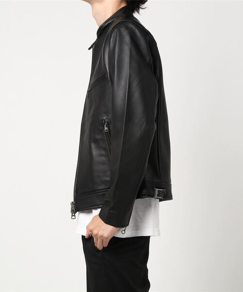 BACK NUMBER】リアルレザーシングルジャケット（ライダースジャケット