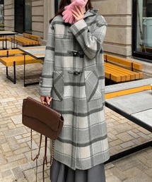 ダッフルコート（グレー/灰色系・チェック柄）ファッション通販 - ZOZOTOWN