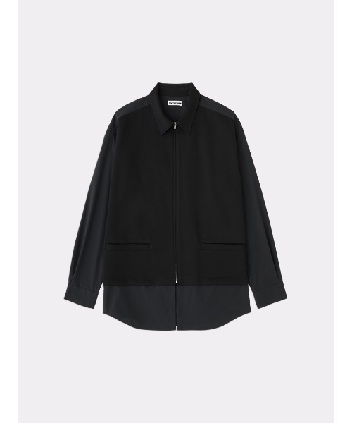 SOFTHYPHEN（ソフトハイフン）の「DOUBLE KNIT MIX ZIP UP SHIRT