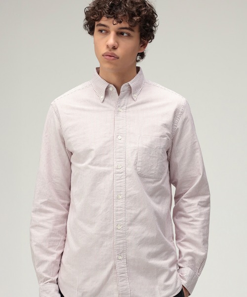 BEAMS PLUS / オックスフォード ストライプ ボタンダウン シャツ