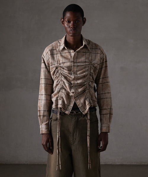 GRANCY（グランシー）の「【GRANCY】Shirring Design Bleach Check