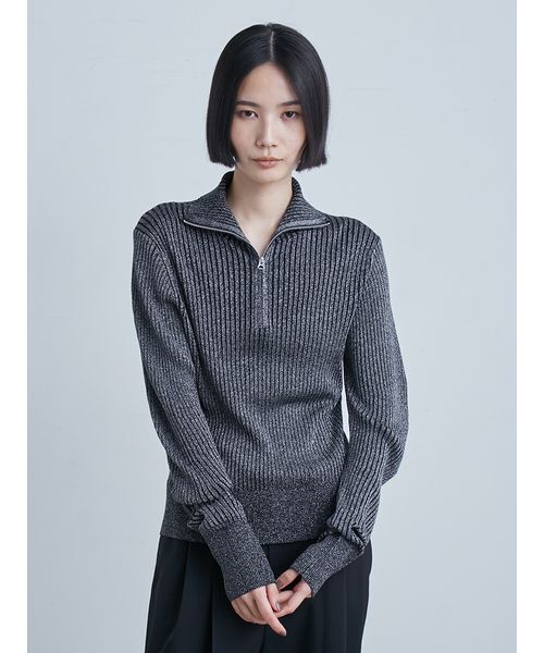 セール】ウェーブスリーブハーフジップニット（ニット/セーター