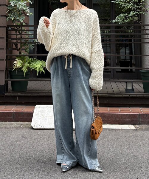セール】ウールスラブロービングニット（ニット/セーター）｜DouDou