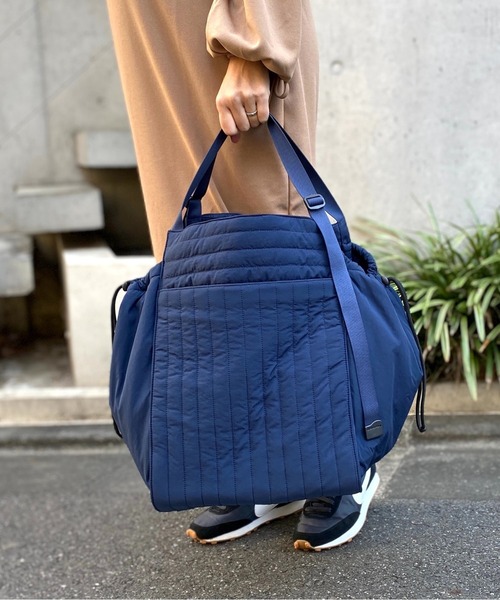 洗濯機洗い可能】洗える キルティングトートバッグ Lサイズ マザーズ