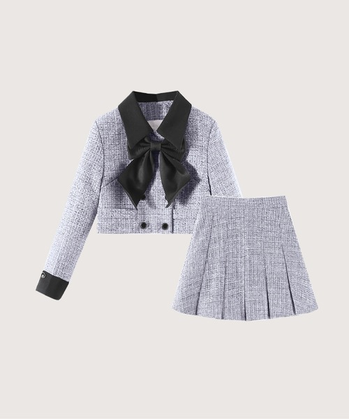 3点セット（リボン取り外し可能) エレガントツイードリボン