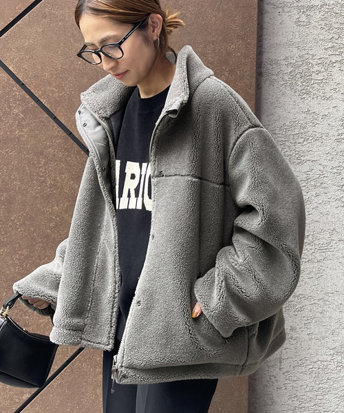 FRAMeWORK（フレームワーク）の「ウール混ボアスタンドブルゾン