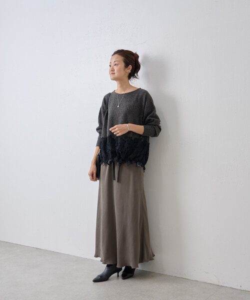 BEARDSLEY（ビアズリー）の「裾レースニット（ニット/セーター）」 - WEAR