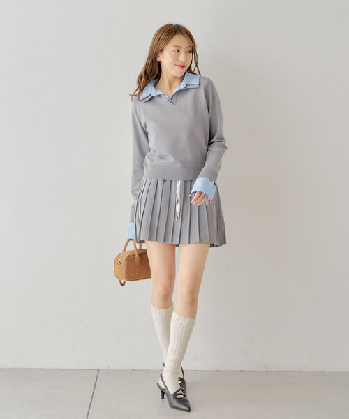 Chico（チコ）の「【セットアップ】襟付きポロニット（ニット/セーター