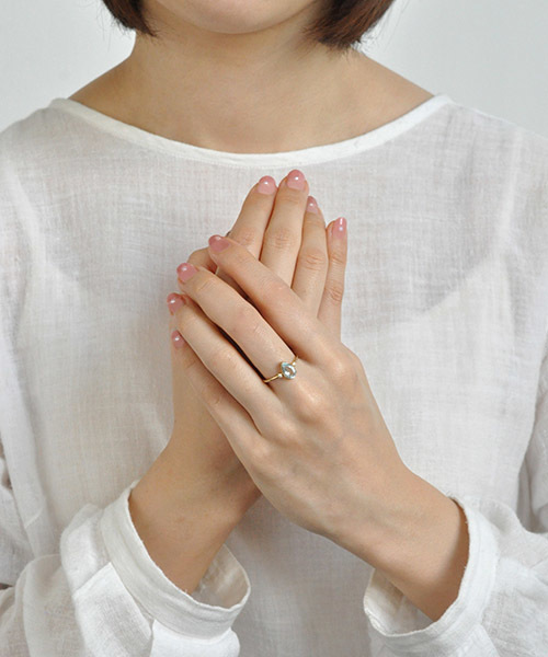 agete（アガット）の「【WEB限定】アクアマリンリング（リング）」 - WEAR