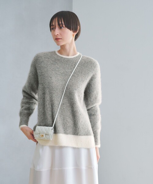 フォックスカシミヤ スパンコール クルーネックニット（ニット