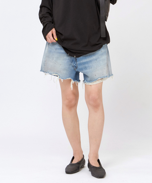 セール】*【R13/アールサーティーン】CROSSOVER SHORT（デニムパンツ