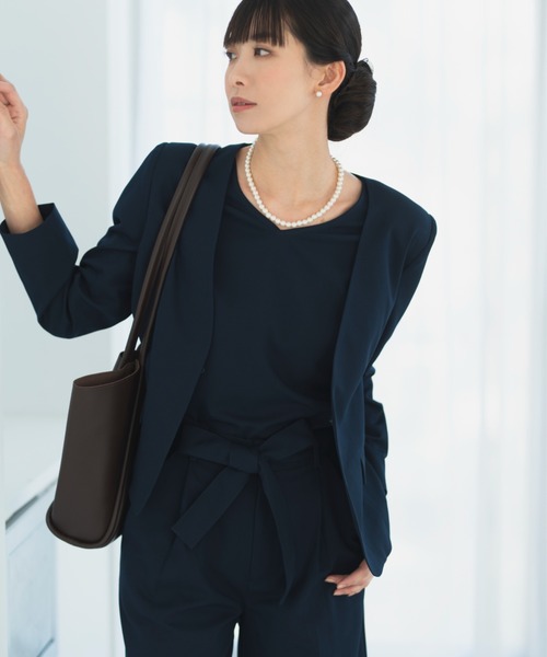 洗える/セットアップ対応】ホックノーカラージャケット 単品 ≪入学式