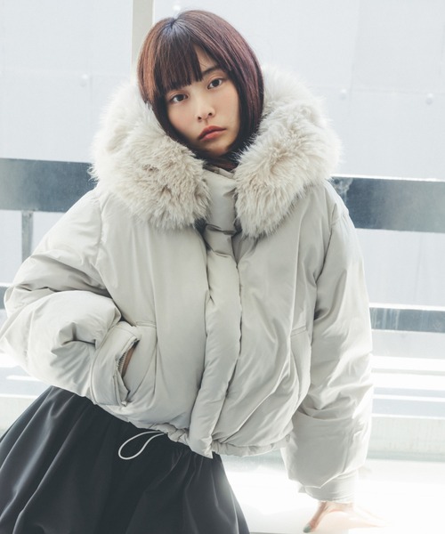 SNIDEL（スナイデル）の「フードファーショートダウン（ダウン