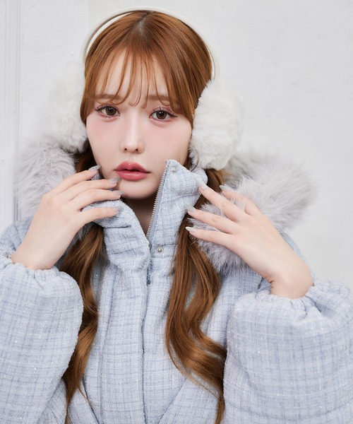 セール】フード付きミドルフェイクダウンコート（その他アウター