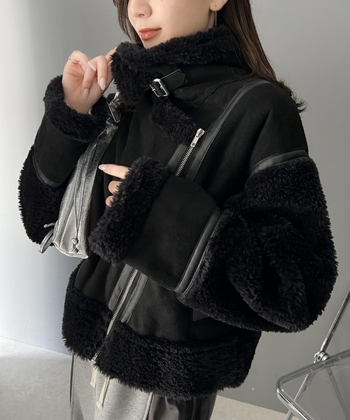 セール】【mily bilet】キュートかつ大人アウター。スリーブボア