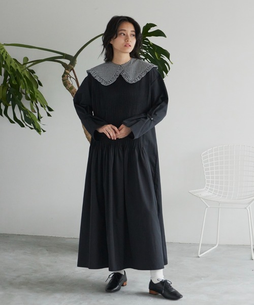 クラシックピンタックロングワンピース（ワンピース）｜Libra Cue