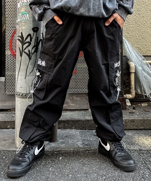 A'GEM/9 / エージェムナイン』ロゴ刺繍カーゴパンツ A'GEM/9│A'GEM/9