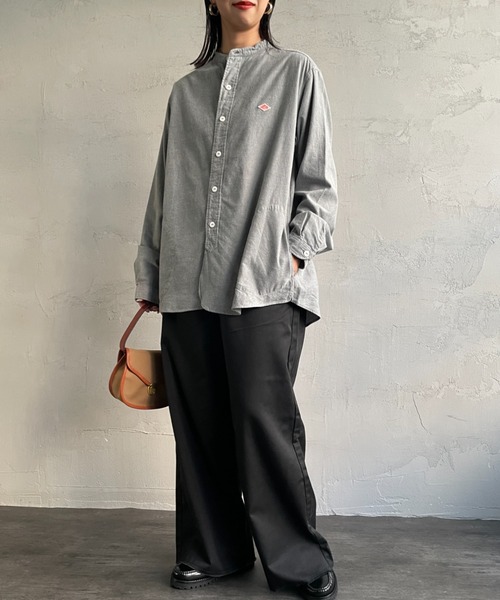 DANTON/ダントン] コットンフランネル バンドカラーシャツ（シャツ