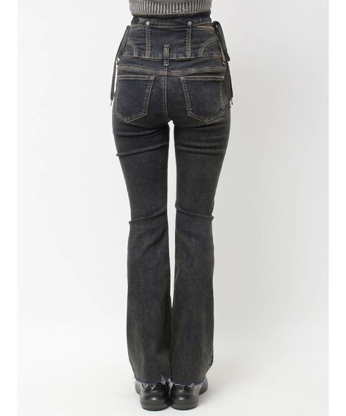 セール】サイドオープンハイウエストフレアパギンス（デニムパンツ