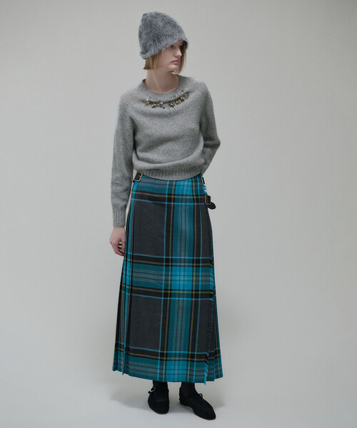 O'NEIL OF DUBLIN | ウーステッドウール ロングキルトスカート WOMEN