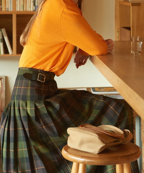 O'NEIL OF DUBLIN | ウーステッドウール ロングキルトスカート WOMEN