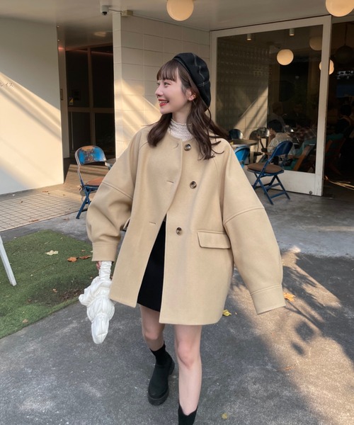 ウェーブデザインミドルコート（その他アウター）｜hinari（ヒナリ）の