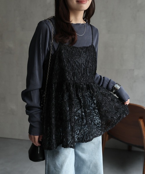 セール】【選べる】オーガンジーレースキャミ / ビスチェ