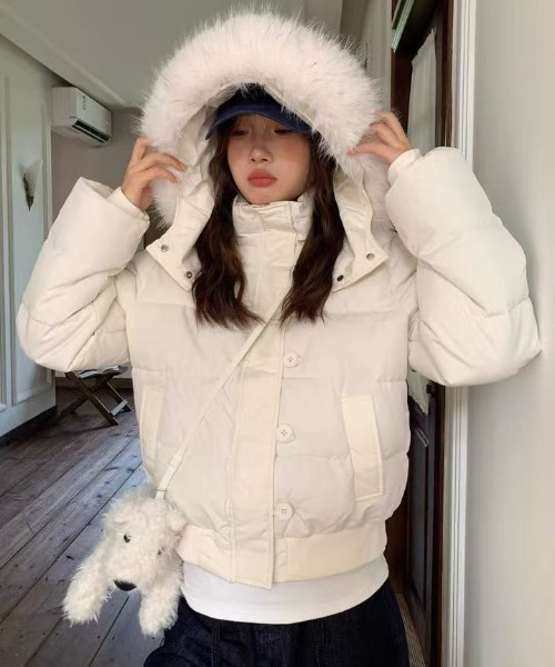 セール】【ファー取り外し可能】 25aw/ファーフード付き ショート