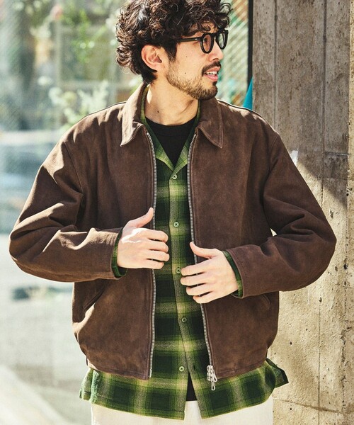 Goat Leather スエード ミニマル シングルライダース（ブルゾン