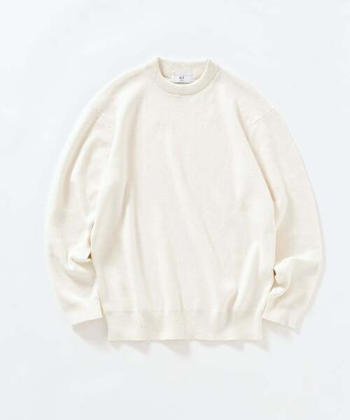 セール】コットンカシミヤ スムース クルーニット（ニット/セーター