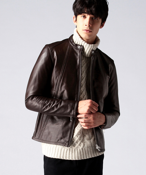 BEAMS（ビームス）の「BEAMS / 牛革レザー シングルライダース
