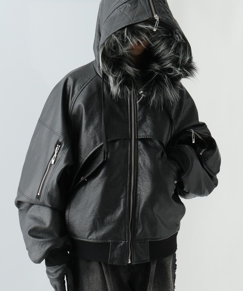 HARE（ハレ）の「【UNDERGROUND MODE】ZIPファーフーディージャケット