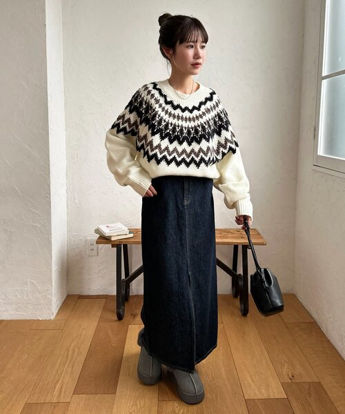 DISCOAT（ディスコート）の「【ユニセックス】求心柄オーバーニット