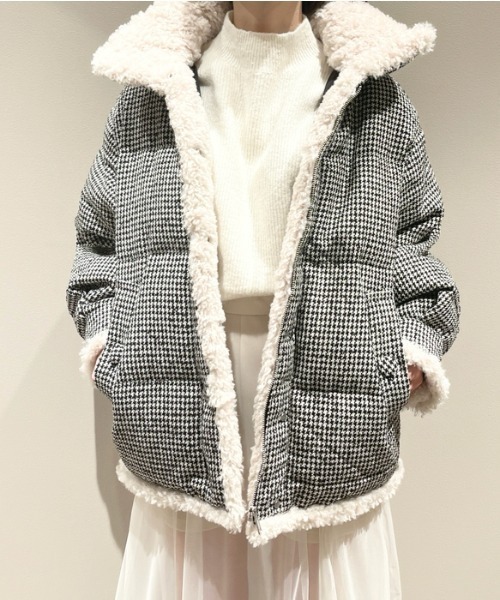 SNIDEL（スナイデル）の「ツイードミドルコート（ダウンジャケット