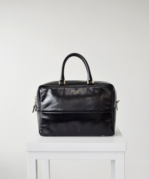 CHRISTIAN VILLA】ボックスシルエットレザーハンドバッグ(Q46348