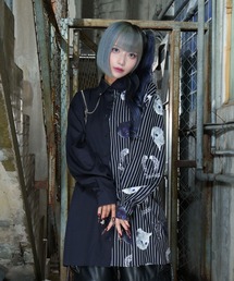 Amilige（アミリージュ）の「バイカラーCATプリントシャツ（シャツ