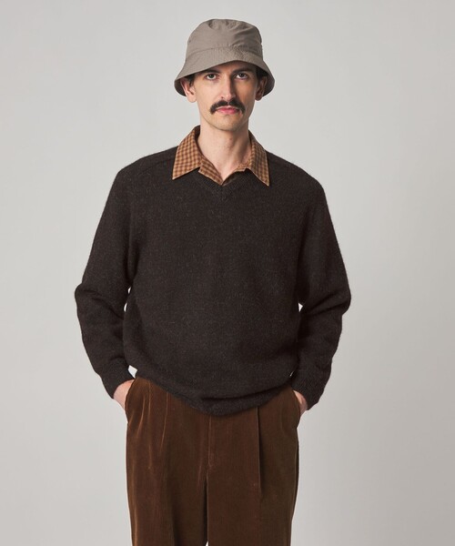 セール】＜Steven Alan＞ アルパカ サドルショルダー Vネック ニット